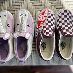 2 brand new girls toddler Vans (size 11.5 and 12)